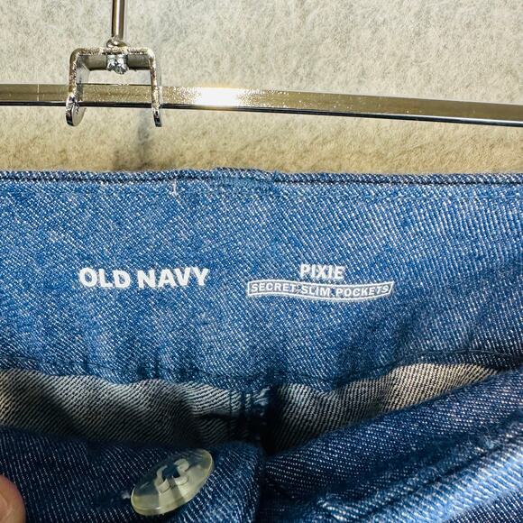 Old Navy Womans Sz 24 Plus Ankle Pixie Pants Blue Stripe Pockets Linen Blend - Picture 5 of 8